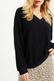  Fluffy V-neck Sweater