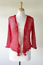  Red Ruffle Cardigan
