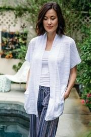  Open Front S/s Boxy Cardigan