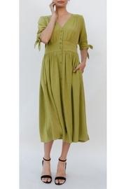 Chartreuse Button Dress