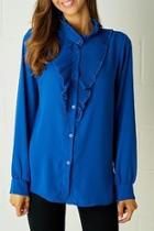  Blue Ruffle Blouse