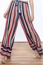  Resort Striped Tie Waist Pants