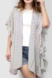  Striped Ruffle Cardigan