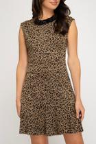 Animal Print Fit And Flare Dress