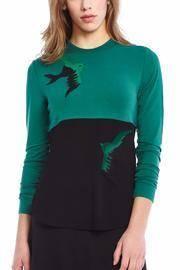  Color Block Birds Top
