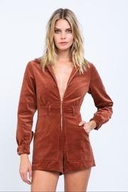  Corduroy Zipper-down Romper