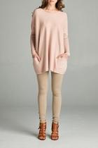  Faux-cashmere Pockets Sweater