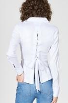  Lace-up Back Blouse