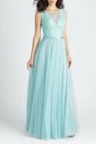 Tulle Lace Bridesmaid Dress