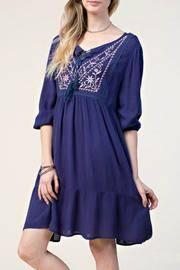  Indigo Peasant Dress
