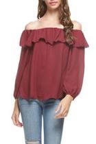  Ruffle Off Shoulder Top