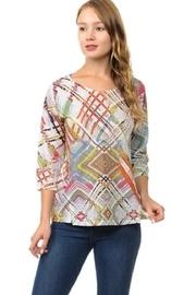  Abstract Plaid Top