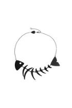  Fishbone Black Necklace