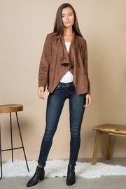  Asymmetrical Lapel Suede-jacket