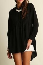  Black Button Tunic Top