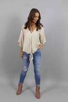  Cream Tie Top