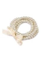  Pearl-ribbon Stretch Bracelet