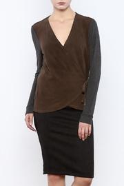  Lamb Suede Wrap Top