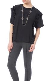  Black Ruffle Top