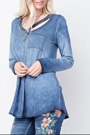 Washed V-neck Top