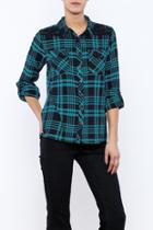  Teal Plaid Button Up