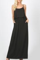  Black Adjustable-strap Dress