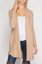  Tan Ribbed Cardigan