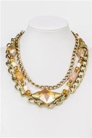  Amber Chizel-crystal-metal Necklace