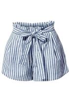  Striped Paperbag-waisted Shorts
