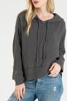  Frayed Hem Hoodie