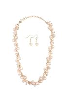  Pearl Necklace Earrings Set