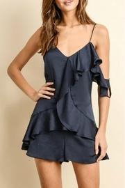  Asymmetric Silk Ruffle Romper