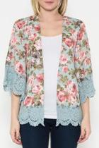  Floral Open Cardigan