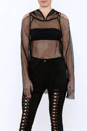  Black Mesh Tunic Top