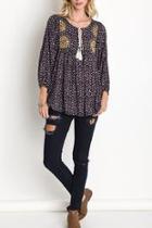  Floral Embroidered Top