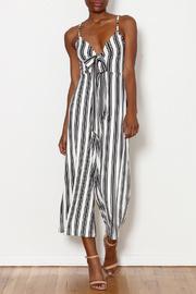  Tie Front Striped Jumpsuit