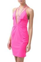  Neon-pink V-strappy Dress