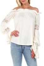  Astrid Off Shoulder Lace Detail Top