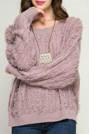  Mauve Fringe Sweater