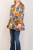  Floral Drop Waist Hoodie