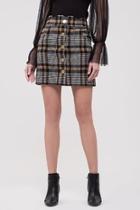  Checker Scallop-waist Skirt