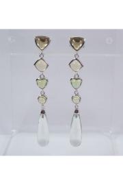 Multi Color Green Peridot Briolette Dangle Drop Earrings 14k White Gold August Gemstone
