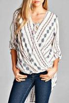  Graphic High Low Blouse