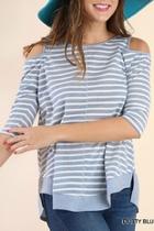  Off-shoulder Stripe Tunic