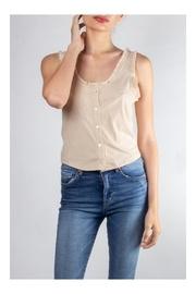  Ruffled Button-down Crop