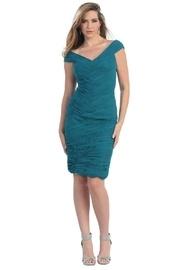  Teal Pleated Short Dress