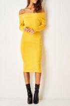  Yellow Midi Dress