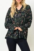  Navy Floral Blouse