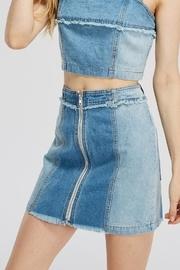  Denim Color-block Skirt