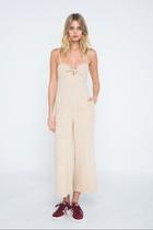  Beige Linen Jumpsuit